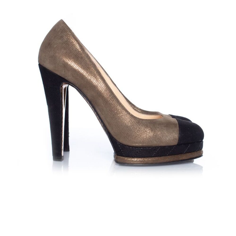 Chanel Suede Platform Heels - image 5
